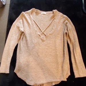 Beige Criss Cross Sweater